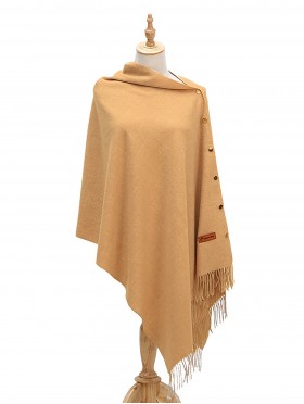 Cashmere Feeling Shawl w/ Openable Button Details